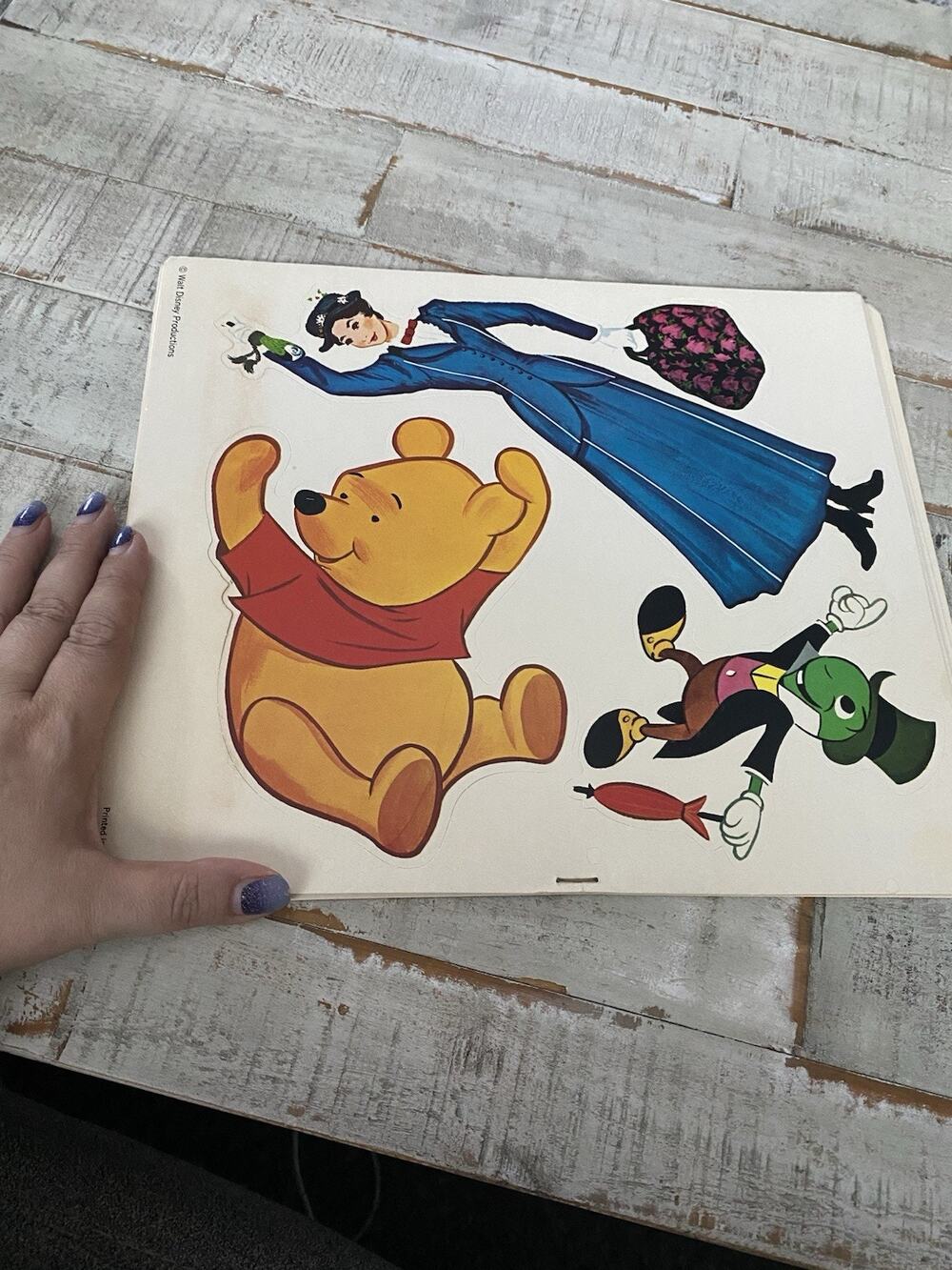 WALT DISNEY 8 Pages Of CUTOUTS DISNEY FIGURES 1970S GOLDEN PRESS MAIL IN